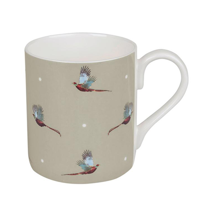 Sophie Allport Flying Pheasant Mug - Olive